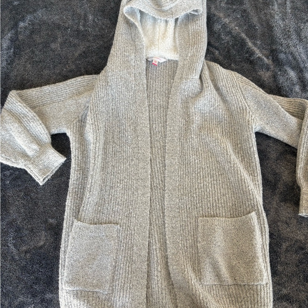 Cozy Gray Hooded Women's Sweater
